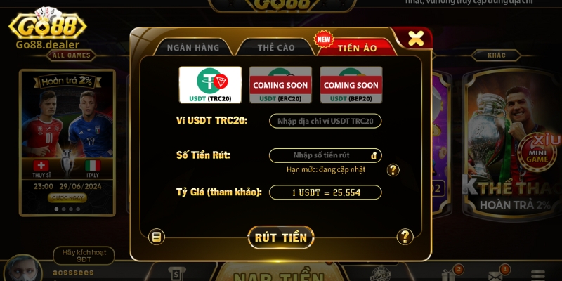 Rút Tiền Go88 - Hướng Dẫn Rút Tiền Thắng Cược Nhanh, Thành Công 100% 3 Các bước rút tiền Go88 thông qua cổng tiền ảo mới nhất